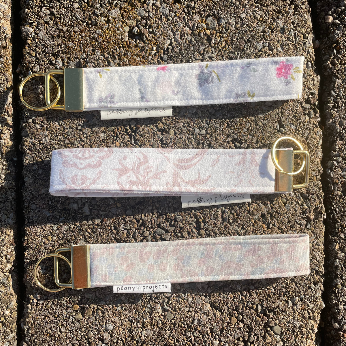 Girly Floral Keychain Wristlet