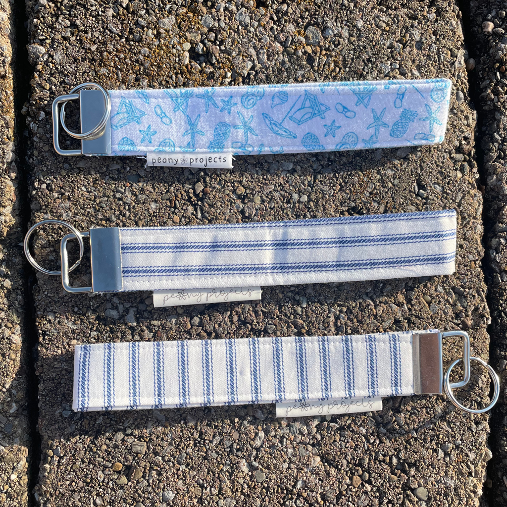 Beachy Blue Keychain Wristlet