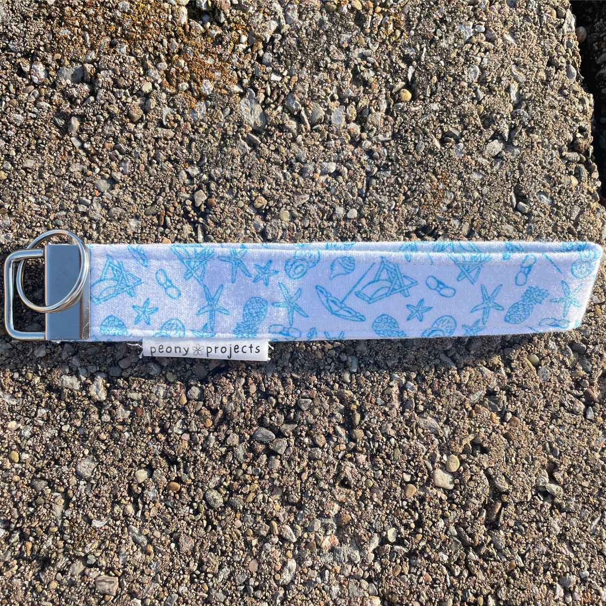 Beachy Blue Keychain Wristlet