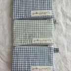Green Gingham Keychain Wallet