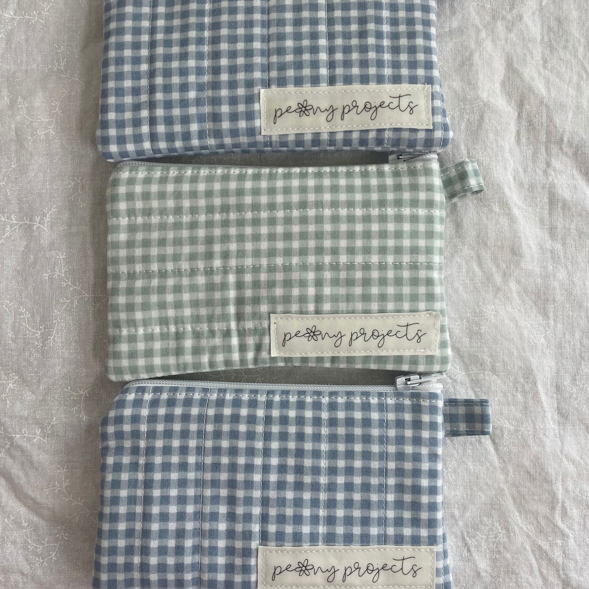 Green Gingham Keychain Wallet