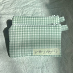 Green Gingham Keychain Wallet