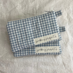 Blue Gingham Keychain Wallet