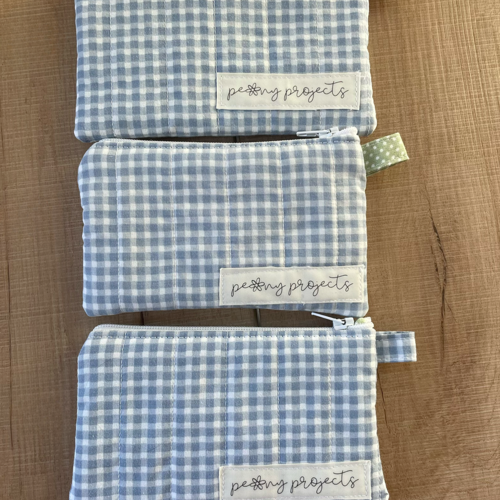 Blue Gingham Keychain Wallet