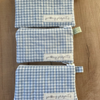 Blue Gingham Keychain Wallet