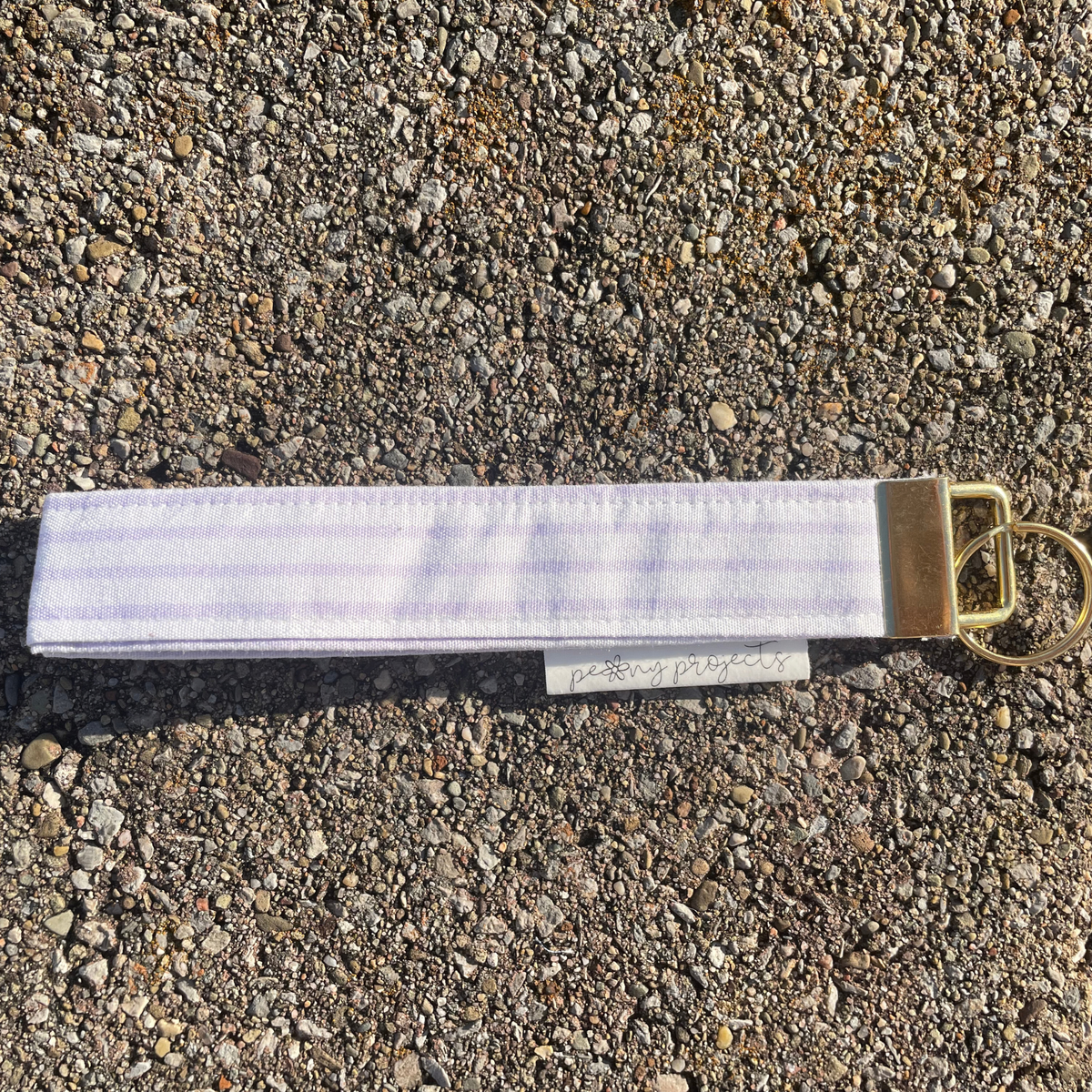 Purple Stripe Keychain Wristlet