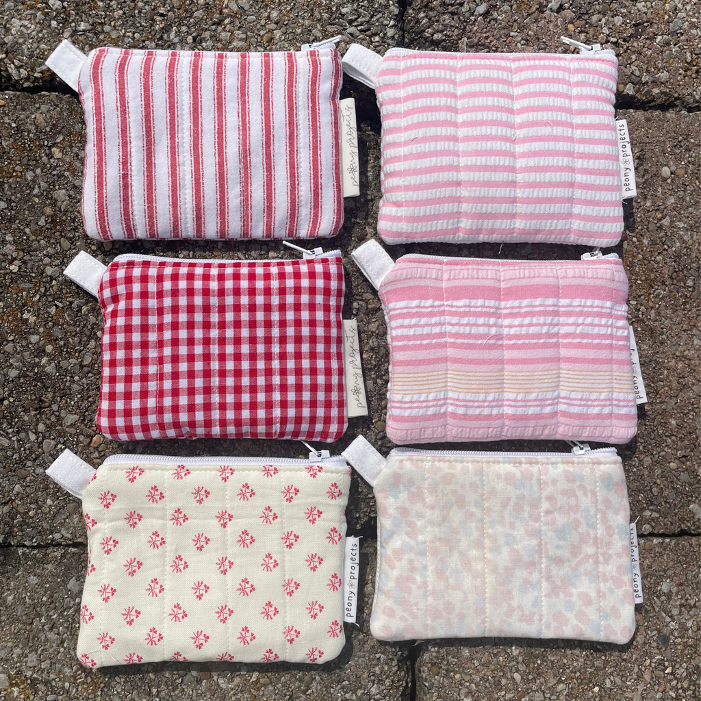 Red Gingham Keychain Wallet