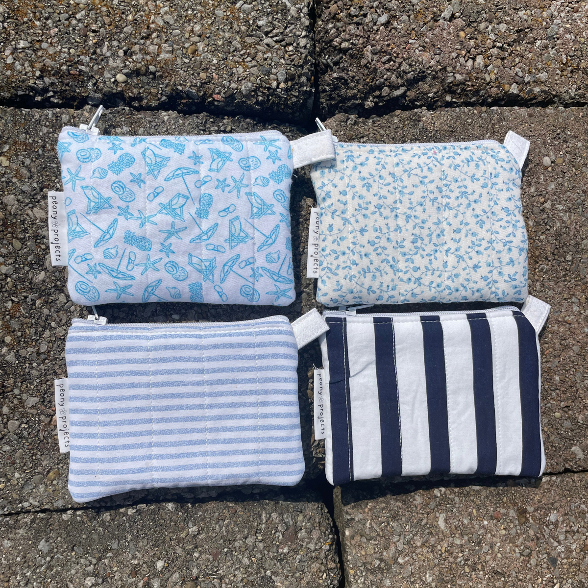 Navy Stripe Keychain Wallet
