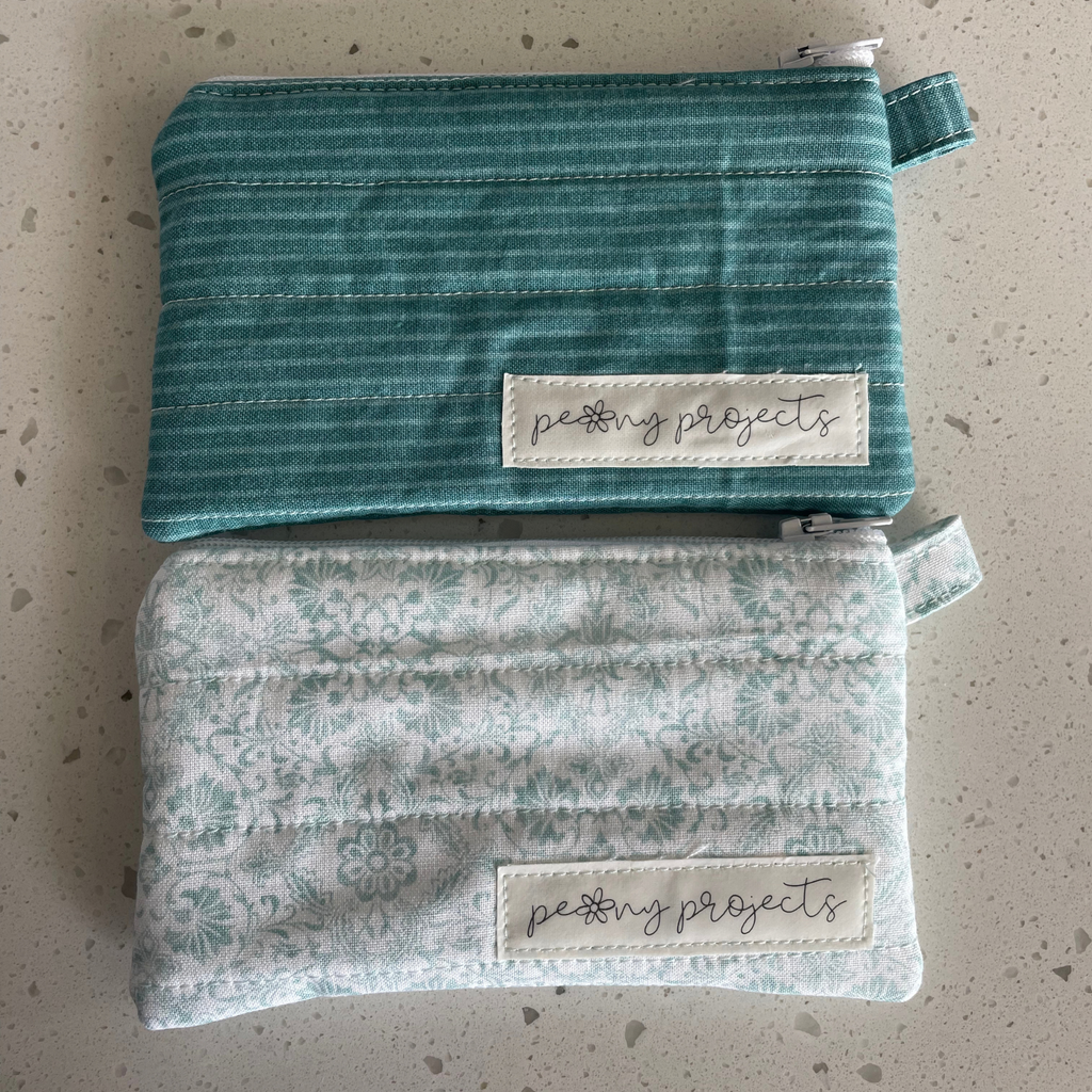 Teal Stripe Keychain Wallet