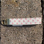 Red Floral Keychain Wristlet