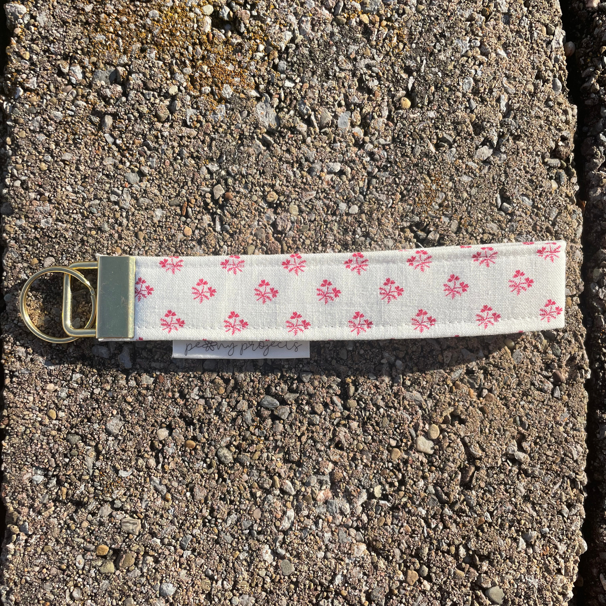 Red Floral Keychain Wristlet