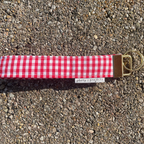 Red Gingham Keychain Wristlet
